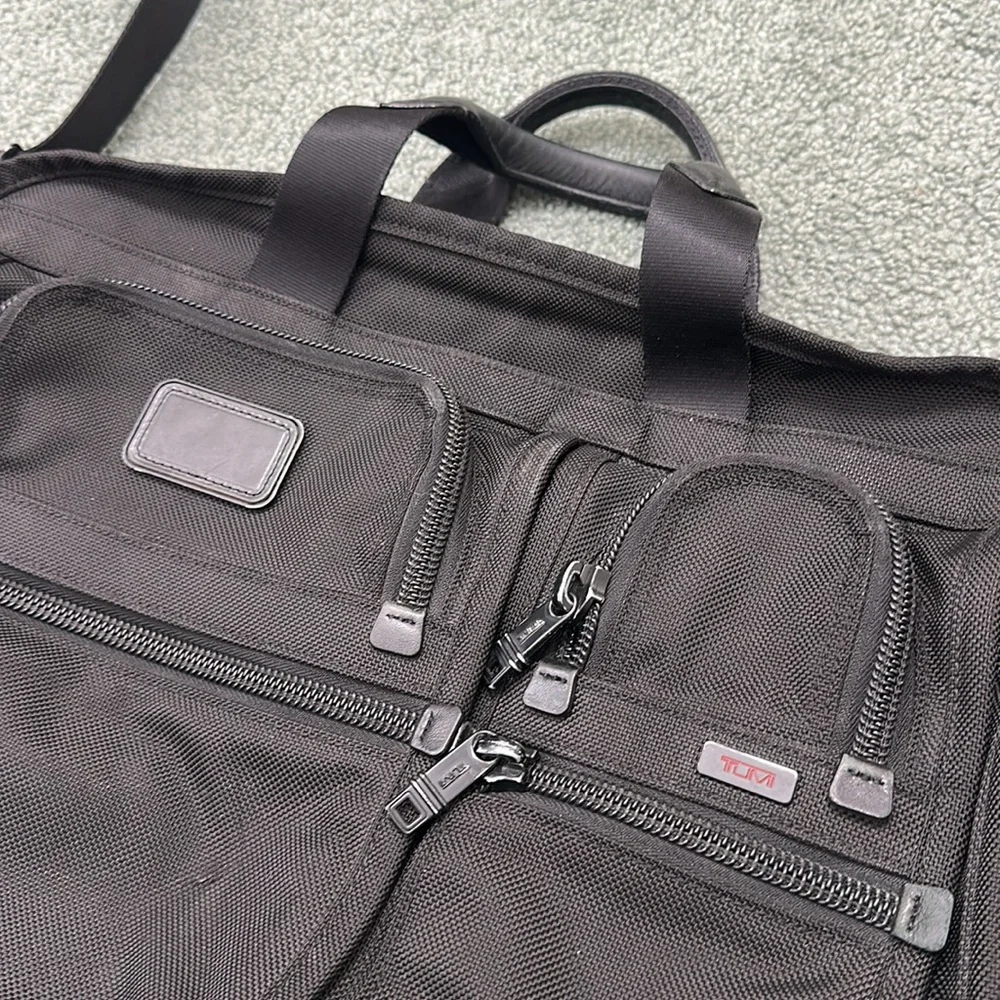 Tumi Alpha Expandable Black Ballistic Briefcase 26160DH Laptop Business Travel